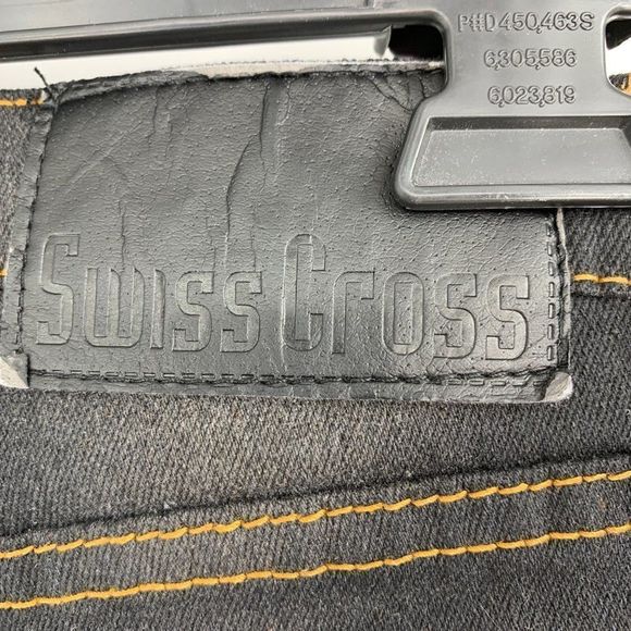 Girls Youth Swiss Cross Skinny Stretch Jeans Black 0899 - Picture 5 of 8